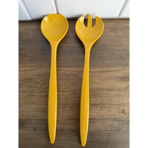 Vintage Mustard Yellow Serving Utensils